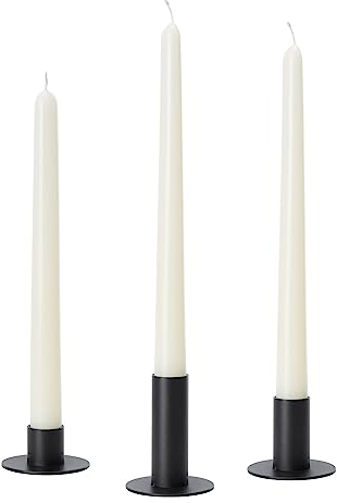 3PCS Satz schwarzer Kerzenständer, dekorative Metall-Kerzenhalter für Kegelkerzen abgestufte Höhen（Kerzen Ausgeschlossen