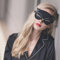 PHEZEN Schlafmaske und Augenbinde aus Naturseide, süße Tier-Schlafmaske, sexy Fuchskatze super glatte Augenmaske mit verstellbarem Riemen für Schlafen, Nickerchen, Reisen, schwarz