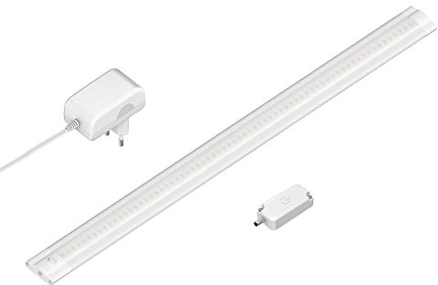 ledscom.de Apparecchio sottopensile a LED SIRIS bianco opaco con alimentatore e dimmer touch, piatto, 50cm, 531lm, bianco caldo