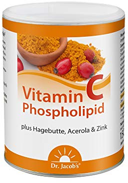 Dr. Jacob’s Vitamin C Phospholipid Dose 150 g I für Immunsystem¹ und Nerven² I mit Phospholipiden, Zink, Acerolakirsche und Hagebutte I guter Geschmack – ideal auch für Kinder I 88 Portionen