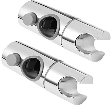 iufvbgxdh 2PCS Replacement Hand Shower Bracket for Slide Bar Adjustable Shower Rail Head Slider Clamp Holder Bracket 25MM, Chrome Plated