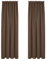 Deconovo Thermogardine Verdunkelungsvorhang mit Kräuselband Schlafzimmer Gardinen Thermovorhang Kälteschutz thermo gegen Kälte Thermogardine Hitzeschutz, 290x140cm(HöhexBreite), Braun, 2er Set