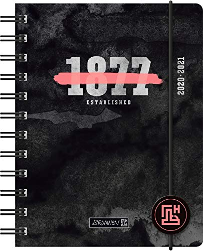 BRUNNEN 1071750011 „Neon“ Tageskalender/Schülerkalender 2020/2021, 1 Seite = 1 Tag, Sa. + So. auf einer Seite , Blattgröße 12 x 16 cm , A6 , PP-Einband