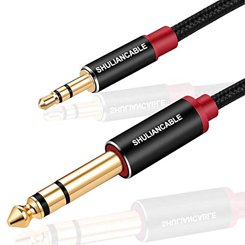 SHULIANCABLE Cavo audio jack 3,5mm a 6,35mm, per Collegare Smartphone, Tablet, Amplificatore, Mixer Audio, Chitarra, etc (5M)