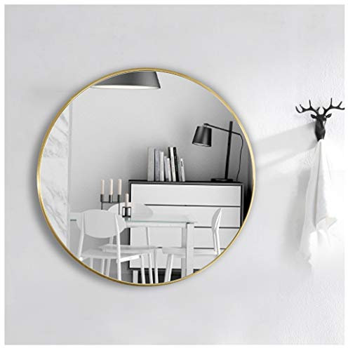 Warmiehomy Round Bathroom Mirror Makeup Wall Mounted Frame Mirror for Bathroom Living Room Bedroom (Φ40cm, Gold)