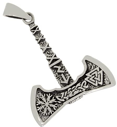 AFP AS-797 Double Axe Rune Pendant 925 Sterling Silver, Sterling Silver, No Gemstone