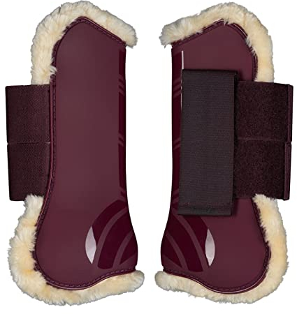 HORZE Windsor Gamaschen mit Kunstfellfutter, Rot, F