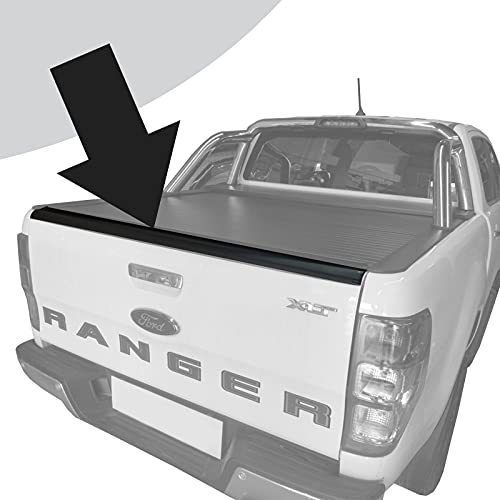 Ladekantenschutz Schutzleiste für die Heckklappe selbstklebend schwarz passend für Ford Ranger 2012-2021, T6 T7 T8 XL XLT Limited Wildtrak Modell, PX MK1 MK2 MK3 ABS Kunststoff 1-Teilig