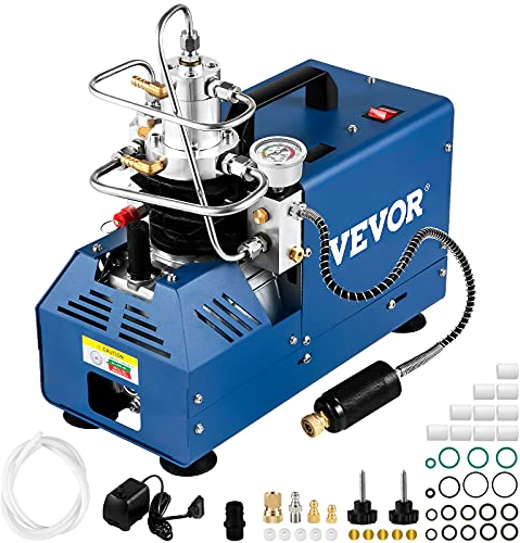 VEVOR Compresseur Haute Pression 300BAR 30MPA 4500PSI Compresseur Air PCP 1800W Compresseur Pompe Refroidissement par Eau 40-50L/min 2800tr/min Arrêt Manuel pour Bouteille Plongée Réservoir Paintball