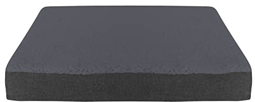RelaxXL orthopädische Hundematte Bobby, Viscoschaum, waschbarer Bezug, kuscheliges Teddyfell XL: 120x75cm, Anthrazit
