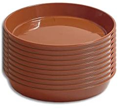 10 x Untersetzer für Blumentopf Pflanztopf rund Kunststoff Terracotta 9 verschiedene Größen zur Auswahl (Ø 15 cm)