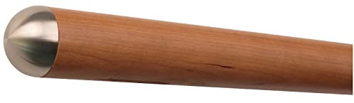 TIBU Kirsche Holz Handlauf Geländer 30-500cm Wandhandlauf Treppe Wand mit Edelstahl Enden, Länge 4000 mm / 400 cm / 4,0 m und Enden halbrunde Edelstahlkappe