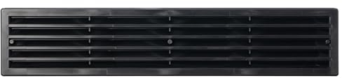 LIRAST 450x92mm Türlüftungsgitter - Schwarz Lüftungsgitter Tür - Doppelseitig Türgitter mit Schrauben - Kunststoff Belüftungsgitter - Lüftung Gitter Abluftgitter