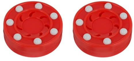 CLISPEED Roller Hockey Puck Set 2 Pack for Training and Competition Shockproof Core High Impact Glide Lightweight Roller and Ice Hockey Pucks for Indoor Outdoor Smooth Surfaces