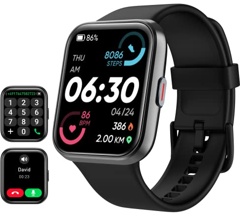 Tensky Smart Watch for Men/Women Android/iPhone/Samsung, Alexa Built-in, 1.8 Touch Screen Fitness Tracker with Answer/Make Calls, 3ATM Waterproof Heart Rate/Sleep/SpO2 Monitor, 120+ Sport Modes