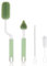 Vicloon Baby Bottle Brush, 3PCS Bottle and Teat Cleaning Brush, Silicone Bottle Cleaner Brush with Hanging Hole for Cleaning Water Bottles Baby Bottles Glass Cup Thermoses (Green)