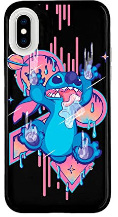 Official Stitch Babas Black Silicone Case for iPhone X - XS to Protect Your Mobile Phone. Choose the Case Type You Like Best with Official Disney License