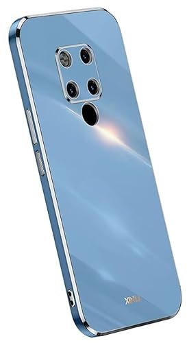 Topme Custodia in Silicone per HUAWEI Mate20 (6.53 Inches), [ Cover per Telefono in Stile Bordo Dorato] - Blu navy