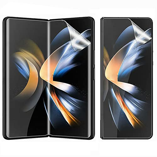 LXEEOLX [2 Piezas Protector de Pantalla para Samsung Galaxy Z Fold4 / Galaxy Z Fold 4 5G, Película de TPU Flexible, Compatible Huellas Dactilares ID [HD Transparente][Antiarañazos][Sin Burbujas]