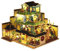 HJBHDOLL Miniatur-Villa im chinesischen Stil, dreistöckige Villa Puppenhaus, Holzmöbel, DIY-Puppenhaus-Set mit LED-Kreativraum, Geschenk für Erwachsene, Teenager, Kinder