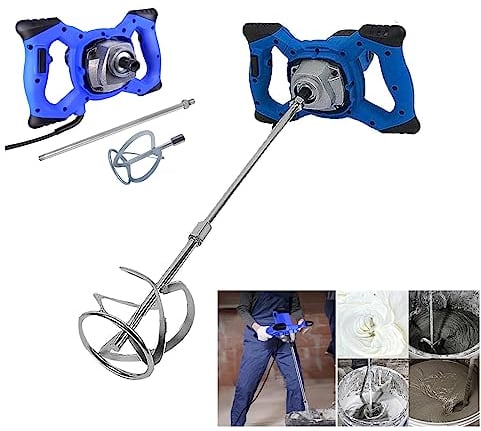 Rührwerk Farb- / Betonmischer 2600W Profi Mörtelrührer Rührgerät Zementrührer - Soft Start - mit 6-Gang Getriebe - 2m Gummikabel - inkl. Rührer 120×600mm