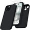 ORNARTO Coque pour iPhone 15, Case Silicone avec 2 Verres Trempés, Étui Fine Compatible avec iPhone 15 6,1 Pouces, Housse Protection Complète 360 Degré, Cover Slim-Noir