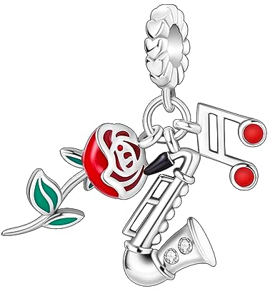 Streetculture Saxophon Saxofon Blasinstrument Trompete Musikinstrument Musik Instrument Charm für Bettelarmband Kette Ring Zubehör 925 Silber Geschenk Sterlingsilber