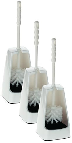 Kela WC-Garnitur Levin aus Kunststoff in weiß, Plastik, 12 x 12 x 38 cm (Packung mit 3)