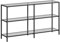 VASAGLE Konsolentisch, Regal, 3 Ablagen aus Hartglas, Flurtisch, 30 x 130 x 73 cm, Metallrahmen, modern, für Flur, Wohnzimmer, Schlafzimmer, tintenschwarz-schiefergrau LGT024B61