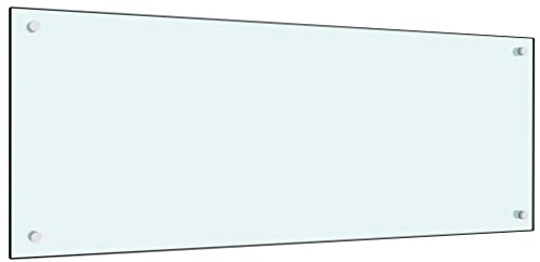 AUVYI Küchenrückwand aus Hartglas 100x40 cm Weiß Spritzschutz Glas Herd Spritzschutz Glas Spritzschutz Küche Glas Spritzschutz Hinter Herd Küchen Wandschutz Glasplatte Küche