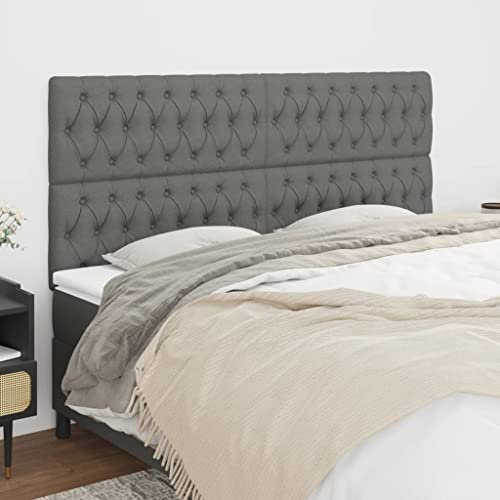 FUDUGEHMIOFWFJJ bettkissen rückenlehne,bettkopfteil,Bett abstandshalter Wand,Kopfteile 4 STK. Dunkelgrau 100x7x78/88 cm Stoffbett kopfteil husse,Bett kopfteil bezug,kopfteil Bett 160,