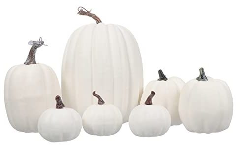 Alipis 14 Pcs Pumpkin Model Ornaments Fake Pumpkin Halloween Miniatures Fall Decor Outdoor Harvest Decoration Indoor Decor Statue Decor Ornament for Pumpkins Foam Household White The Sign