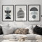 FAVELOT Abstrakte Bilder Set A4 mit schwarzen Rahmen, Poster Aesthetic, Poster Set, Wandbilder Wohnzimmer - Boho Bilder schwarz weiß beige, 3x Din A4