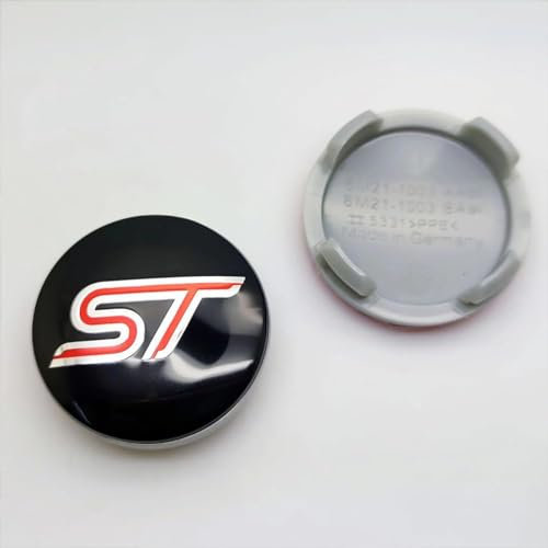 WxsYFFS Radkappen Nabendeckel Radnabenkappen 4 Stück 54mm Kompatibel mit für Ford ST Mondeo Mustang Focus Fiesta ABS Verbundmaterial Nabenmittenkappe,A