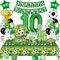Fussball Geburtstag Deko 10 Jahre, Fussball Partygeschirr Set, Geburtstagsdeko 10 Jahre Junge, Fußball Luftballons Pappteller Tassen Servietten Tischdecke für Party Kindergeburtstag Deko 16 Gäste