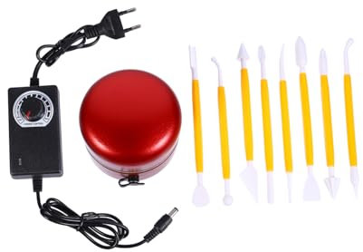 Hohopeti Mini Tour De Potier Électrique Réglable avec Outil De Sculpture pour Argile pour Modelage Et Tournage