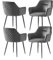 Weegstok Modern Dining Chairs Set of 4, Upholstered Faux Suede Fabric Seat with Matte Metal Legs for Dining Room, Kitchen, Living Room, Office(Grey Suede,4)