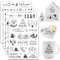 BOOMTOP 4 Rub On Sticker Weihnachten Aufkleber Advent Zahlen Sticker 1-4 Selbstklebend Rub On Folie Sprüche Schutzengel Frohe Weihnachten Rub Ons Transferaufkleber für Glas Holz Möbel Keramik