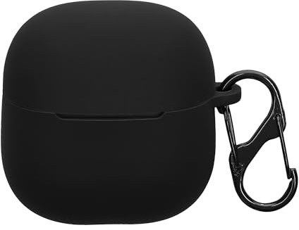 kwmobile Custodia Caricatore Compatibile con Xiaomi Redmi Buds 6 Lite - Cover Silicone nero - Rivestimento Gommato Protezione con Gancio
