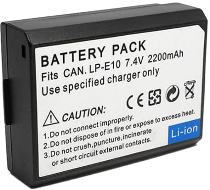 OCOIXINH Camera Batteries High Capacity LP-E10 Battery Pack Compatible For Canon EOS Rebel T7 T6 T5 T3 T100 EOS 4000D 3000D 2000D 1500D 1300D 1200D 1100D Kiss X50 X70 X80 X90 DSLR Digital Camera
