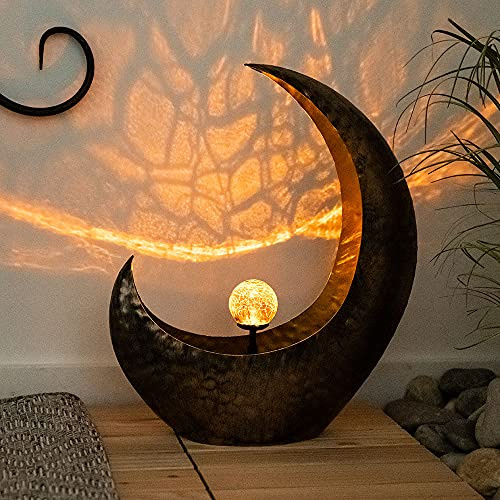 Mondsichel LED Lampe Outdoor Mondsichel Solarleuchte Solar Außen, Lichteffekt stehend, 1x LED warmweiß, L x B x H 37,5x13,5x45 cm, Terrasse Garten