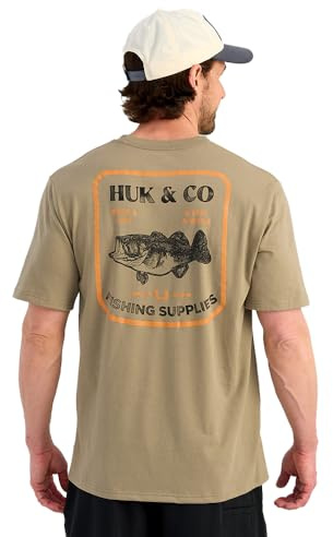 HUK Kurzärmeliges Performance-T-Shirt, Angel-T-Shirt für Herren, Huk and Co - Overland Trek, L