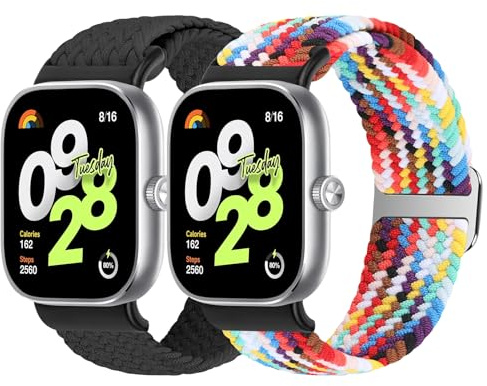 Janpso Correas trenzadas compatibles con Xiaomi Redmi Watch 6/5/4/Xiaomi Band 10 Pro/9 Pro/8 Pro, pulsera de repuesto de nailon elástico ajustable para Mi Band 10/9/8 Pro/Redmi Watch 6/5/4