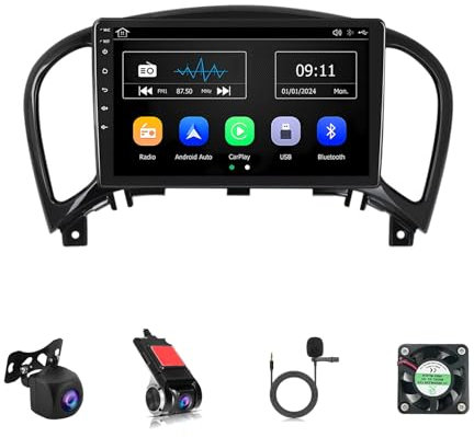 Android 14 9 Pollici Touchscreen Stereo Auto Bluetooth Auto Radio Stereo Per Nissan Juke 2010-2014 Con Bluetooth FM Radio Comando Del Volante WiFi Bluetooth AHD Retrocamera(Y1 1+32G)