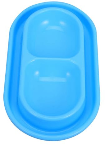 COSMEVIVI Doppelter Katzennapf Mit Wasserdichtem Trinkbrunnen Himmelblau Verschlussgesichert Für Katzen Kätzchen Welpen Innen Und Außen