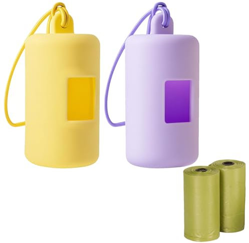 Hundekotbeutelspender mit 4-teiligem Set, Kotbeutelspender für Hundeleine, Kotbeutel für Hunde, inklusive Kotbeutelhalter und Hundekotbeutel&elastisch seil, wasserdichte Leichte Outdoor-Tiere Produkt