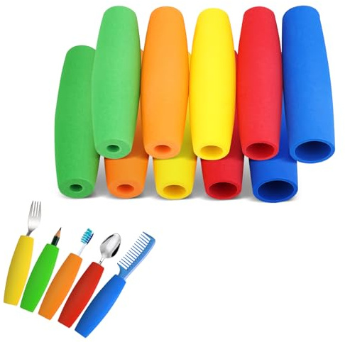 YIBEICO Foam Grip Tubing, Foam Tubes Grip Aid for Utensils, Adaptive Utensil Cutlery Padding Grip Handle for Disabled, Elderly, Arthritic and Handicapped (Arc Shaped)