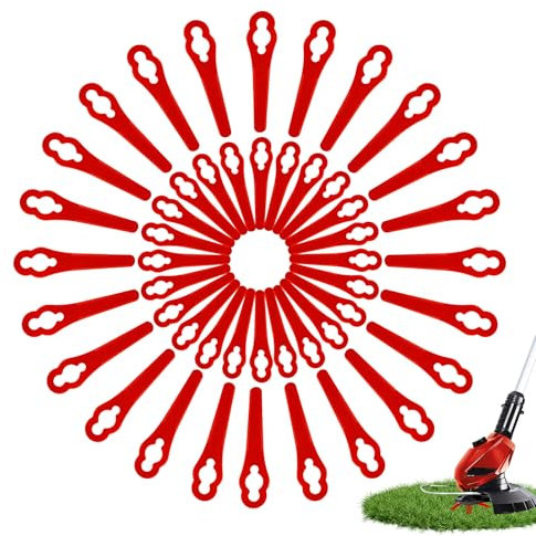 Lot de 100 lames de débroussailleuse compatibles avec Einhell - Accessoires de rechange - Lames en plastique - Lames de débroussailleuse sans fil Einhell (A)