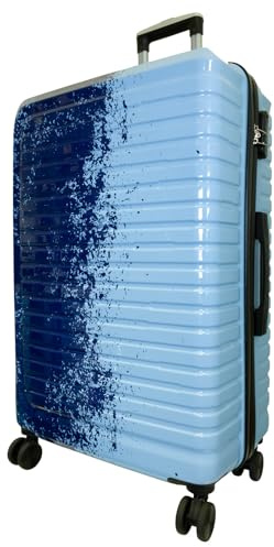 Monopol Reisekoffer und Kofferset 3tlg Hartschale Sierra Trolley (hellblau-dunkelblau, Reisekoffer - Größe L)