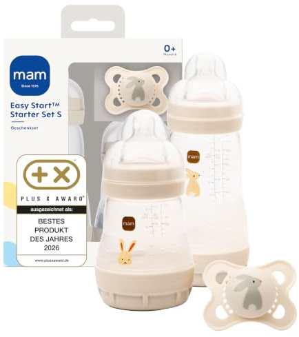 MAM Easy Start Anti-Colic Starter Set S, 0+ Mon, Baby Erstausstattung, beige